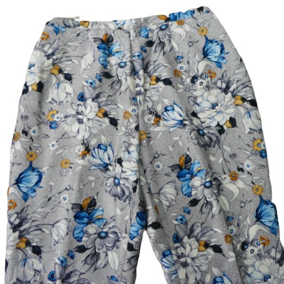 SiLK Trouser Pants Lined Floral High Waist Straight Leg Elastic Sides 14